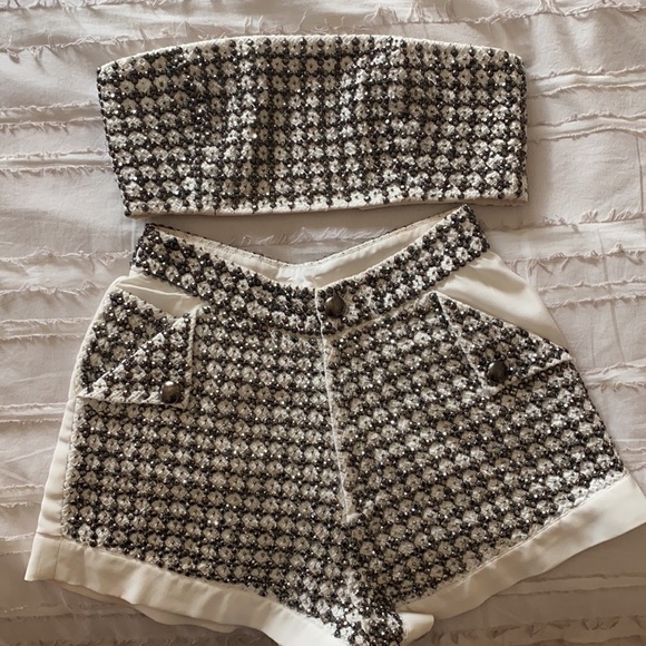 X by NBD embellished crop top (S)  and short (XS)  set - Picture 5 of 5